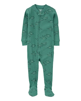 Toddler 1-Piece Dinosaur Thermal Footie Pyjamas