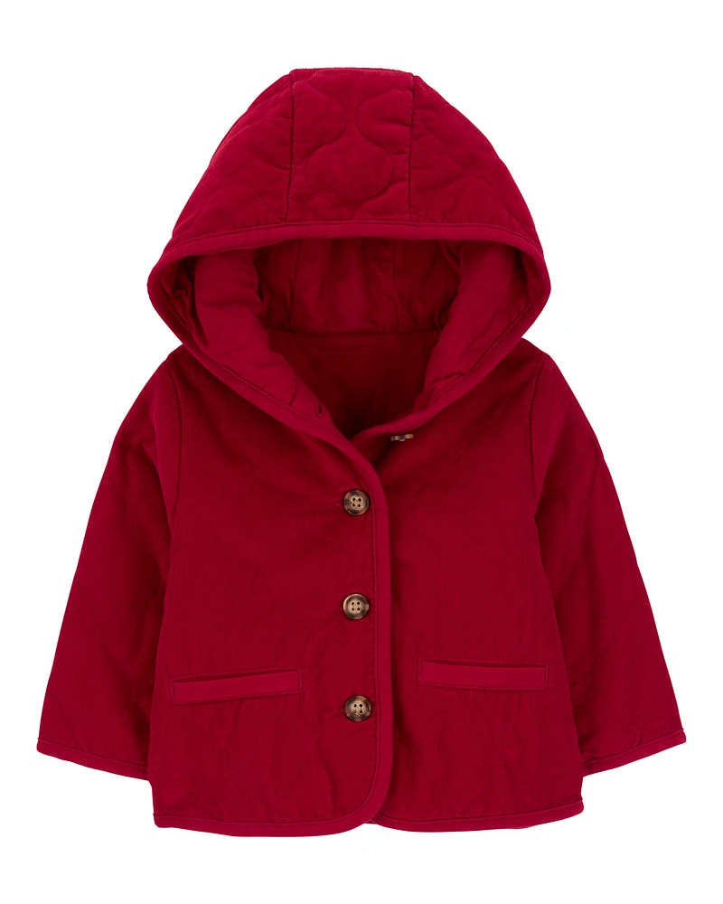 Baby Corduroy Hooded Quilted Jacket