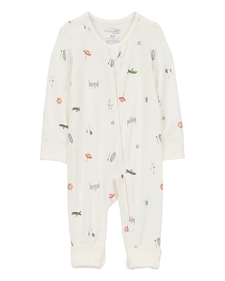 Baby Camp Print Zip-Up PurelySoft Sleeper