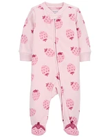 Baby Strawberry Fleece Footie Sleep & Play Pajamas