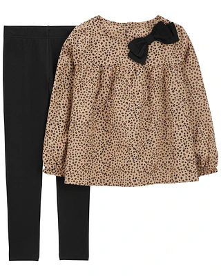 Kid 2-Piece Leopard Top & Legging Set