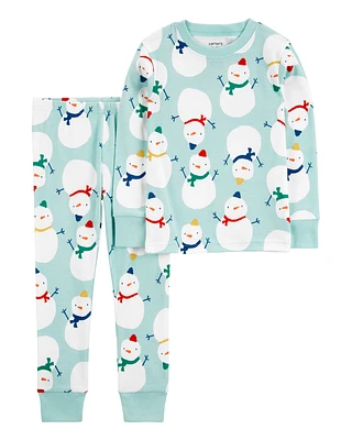 Toddler 2-Piece Christmas Snowman 100% Snug Fit Cotton Pyjamas