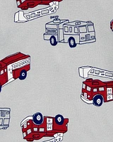 Baby 4-Piece Firetruck 100% Snug Fit Cotton Pyjamas