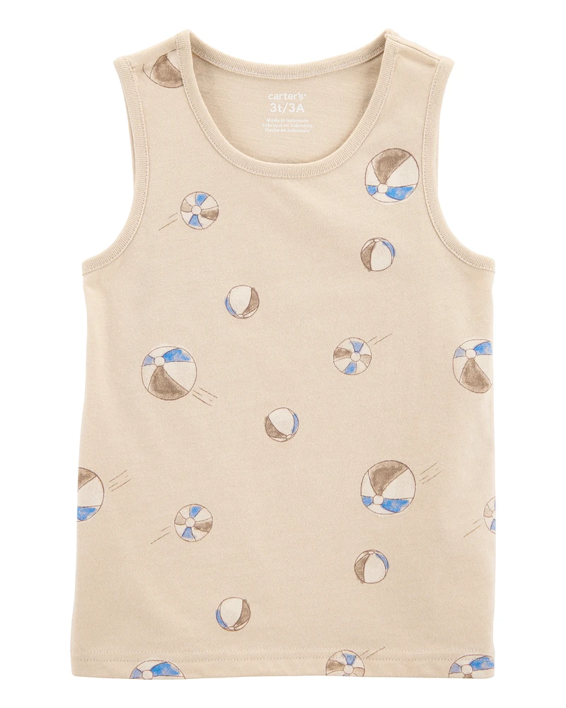 Baby Beach Ball Graphic Tank - Tan