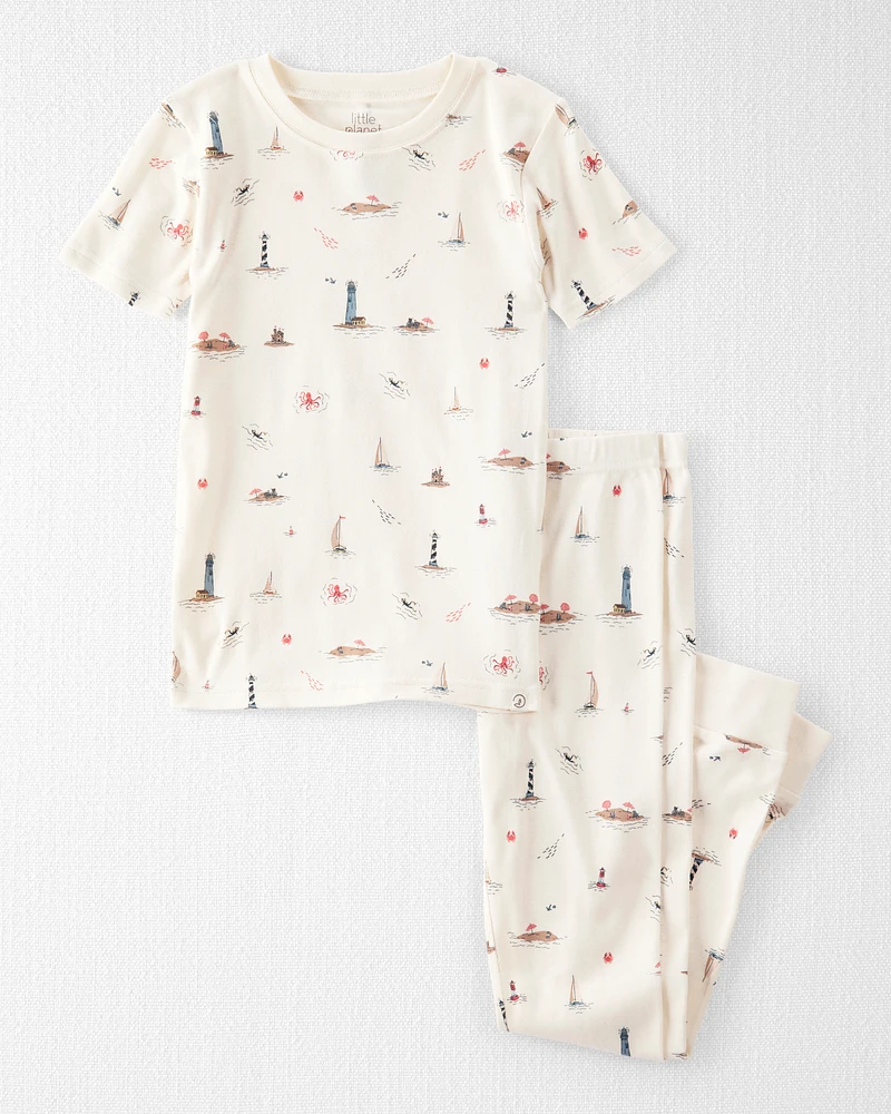 Kid Organic Cotton Pyjamas Coastal Print