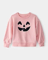 Toddler Halloween Pumpkin Crew Neck Sweatshirt