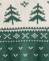 Toddler Organic Cotton Evergreen Fair Isle Sweater