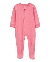 Toddler 1-Piece Hearts Fleece Footie Pyjamas