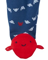 Baby Crab 2-Way Zip Cotton Sleeper Pyjamas