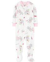 Toddler 1-Piece Elephant Print 100% Snug Fit Cotton Footie Pyjamas