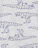 Kid Dinosaur Print Short-Sleeve Tee - Grey