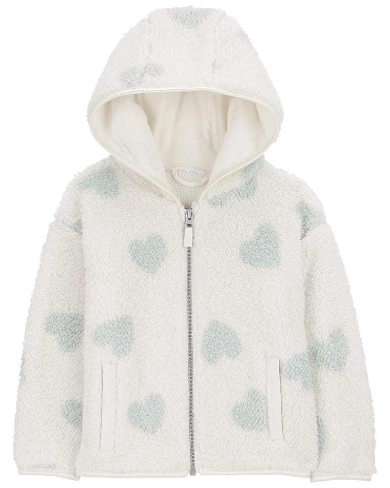 Toddler Heart Zip-Up Sherpa Hoodie