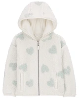 Toddler Heart Zip-Up Sherpa Hoodie