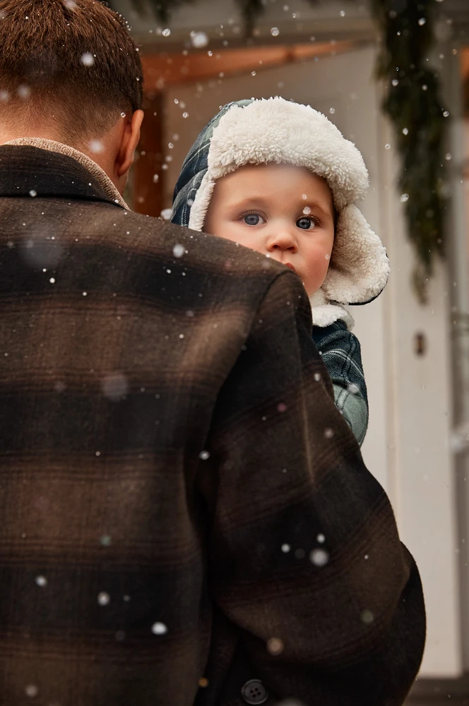 Baby Plaid Sherpa Trapper Hat