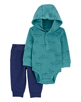 Baby 2-Piece Dinosaur Hooded Bodysuit Pant Set