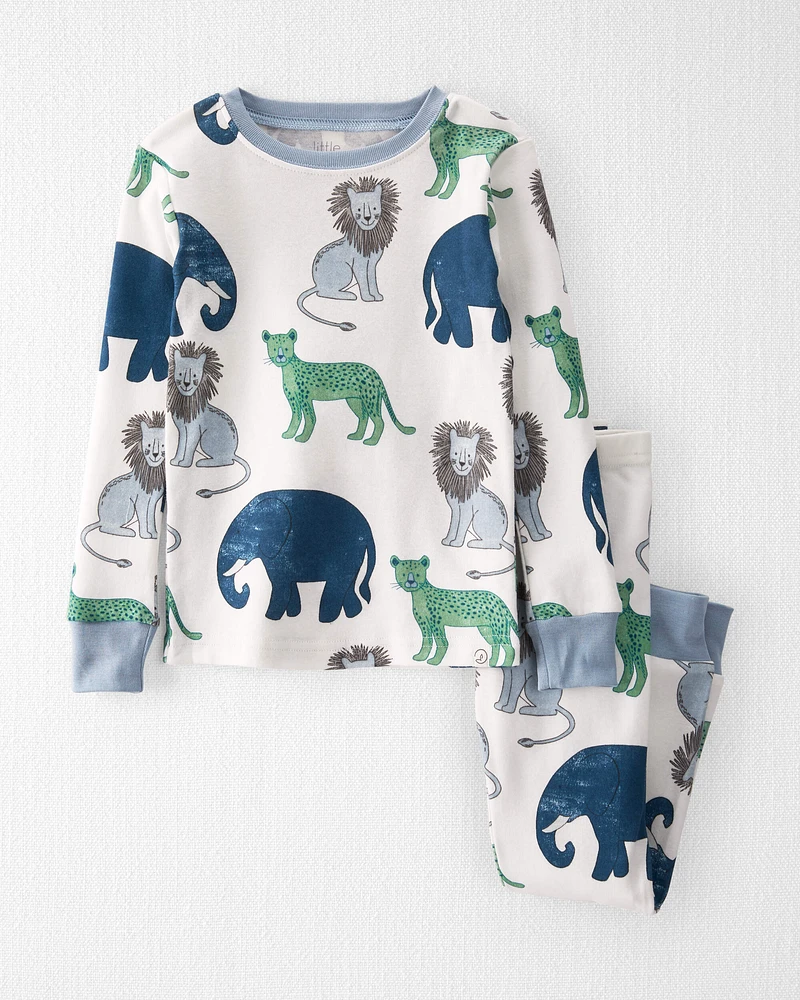 Toddler Organic Cotton Pyjamas Set Wildlife Print