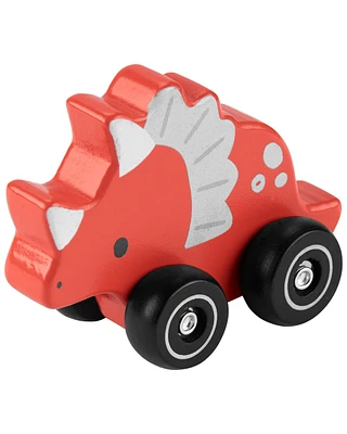Wooden Triceratops Push Car