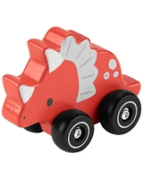 Wooden Triceratops Push Car