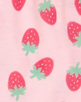 Toddler Strawberry Print Loose Fit 2-Piece Pyjamas - Pink