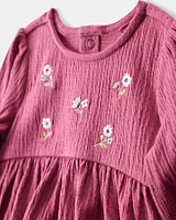 Baby Embroidered Floral Bodysuit Dress