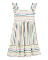 Kid Striped Flutter Sleeve Dress