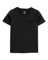 Toddler Solid Cotton Blend Short-Sleeve Tee - Black