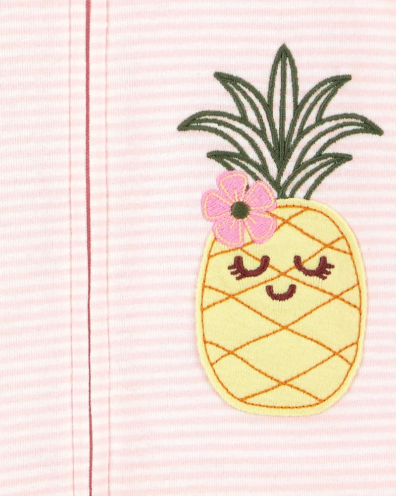 1-Piece Pineapple 100% Snug Fit Cotton Romper Pyjamas