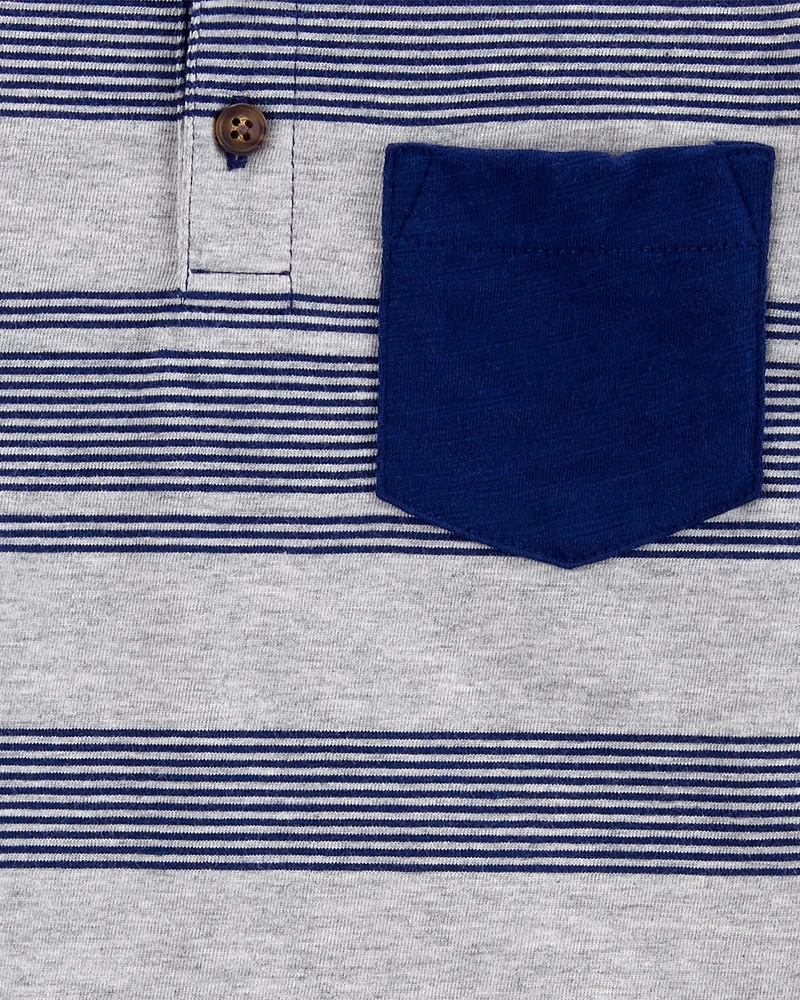 Baby Striped Pocket Henley Tee