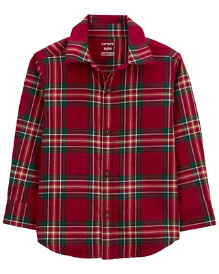 Plaid Twill Button-Down Shirt