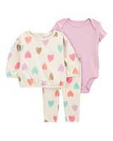 Baby 3-Piece Heart Little Cardigan Set