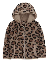 Toddler Leopard Zip-Up Fleece Hoodie