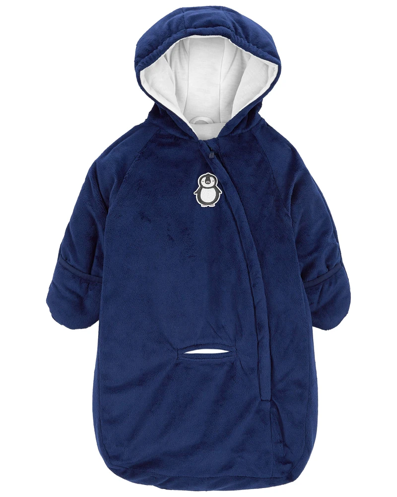 Baby 1-Piece Penguin Faux-Fur Hooded