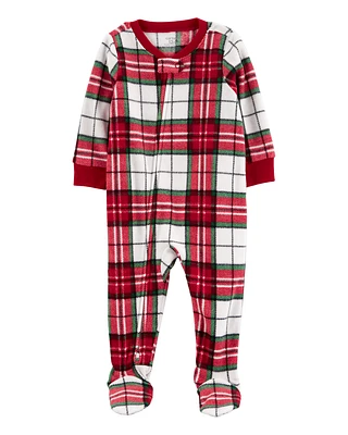 Baby 1-Piece  Plaid Fleece Footie Pyjamas