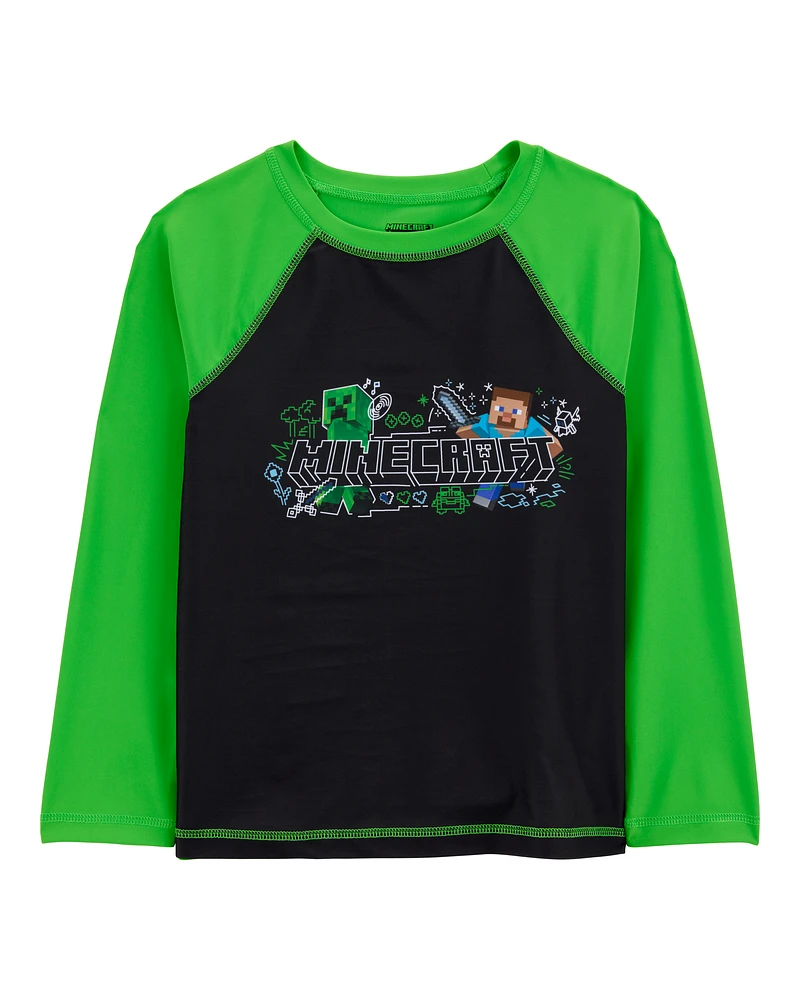 Kid 2-Piece Minecraft™ Rashguard & Swim Trunk Set