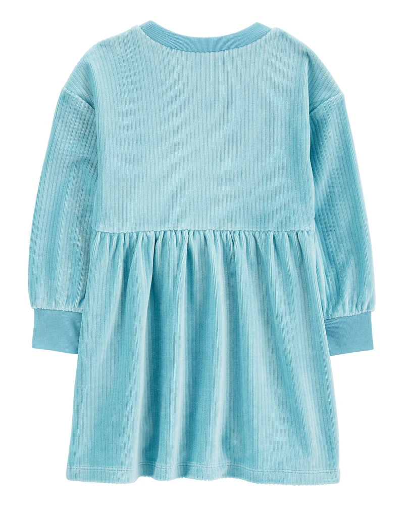 Toddler Long-Sleeve Velour Dress