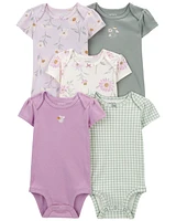 Baby 5-Pack Floral Short-Sleeve Bodysuits