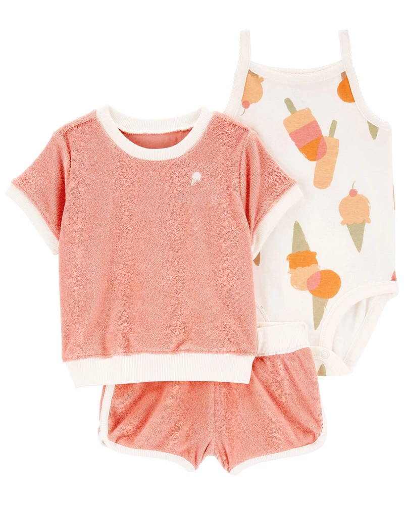 3-Piece Ice Cream Little Short Set