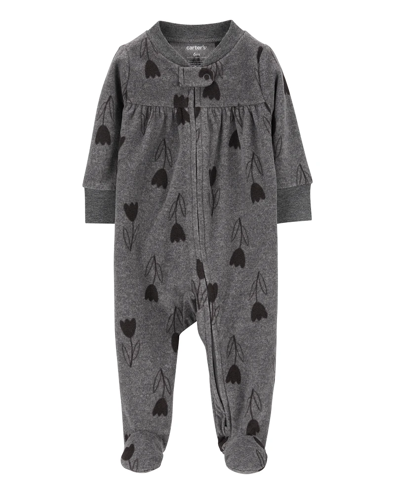 Baby Heart 2-Way Zip Fleece Footie Sleeper