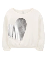 Toddler Metallic Heart Thermal Top