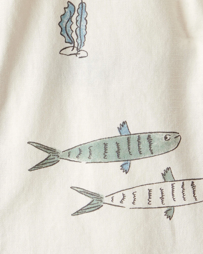 Baby 2-Piece Organic Cotton Fish-Print Set