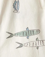 Baby 2-Piece Organic Cotton Fish-Print Set
