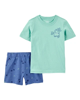 Baby 2-Piece Dinosaur Outfit Set - Green/Navy