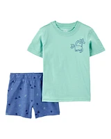 Baby 2-Piece Dinosaur Outfit Set - Green/Navy