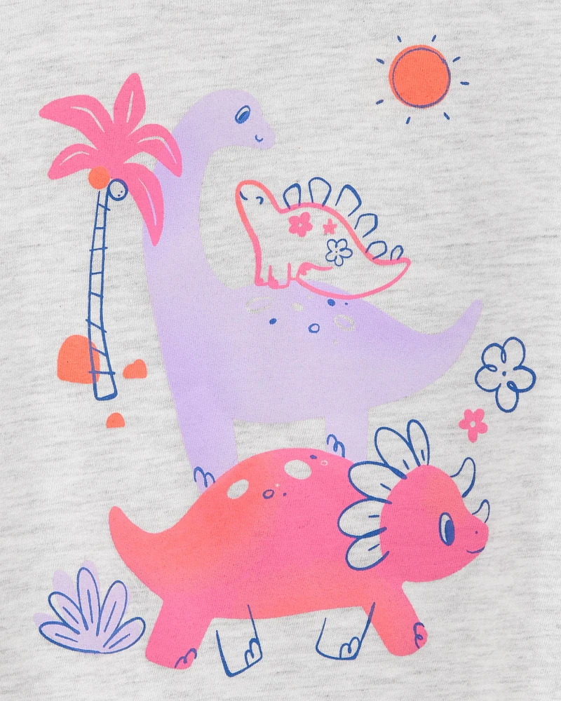 Toddler Dinosaur Short-Sleeve Graphic Tee - Grey