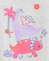 Toddler Dinosaur Short-Sleeve Graphic Tee - Grey