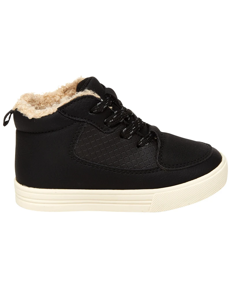 Toddler Sherpa Detail Lace-Up Sneakers