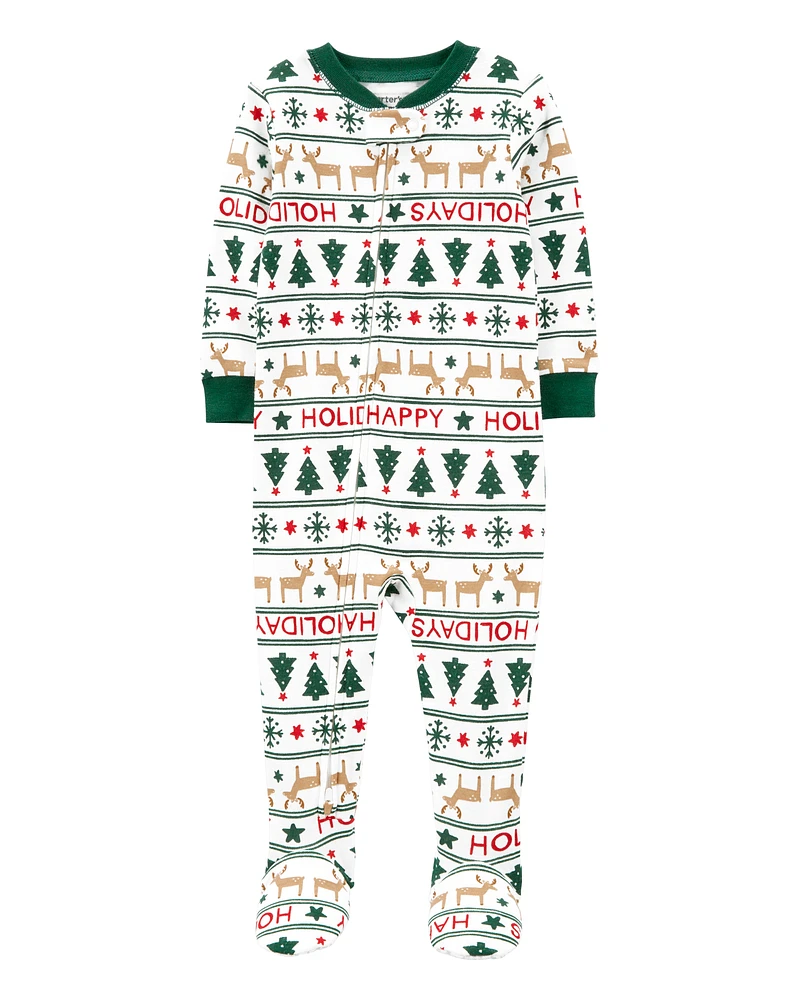 Baby 1-Piece Christmas 100% Snug Fit Cotton Footie Pyjamas