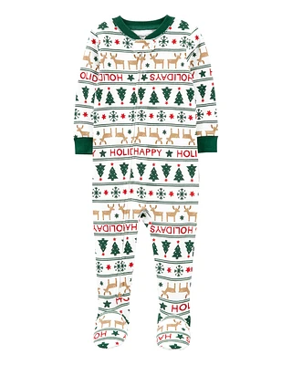 Baby 1-Piece Christmas 100% Snug Fit Cotton Footie Pyjamas