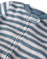 Baby Organic Cotton Sleep & Play Pyjamas Blue Stripes