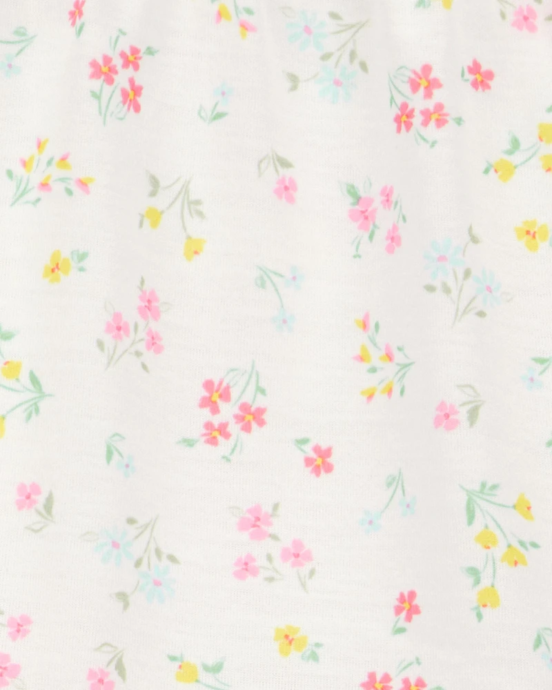 Girls Floral Loose Fit 2-Piece Pyjamas - White